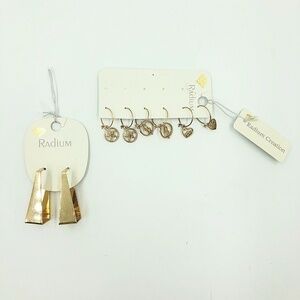 Urban Outfitters Minimal Modern Gold Tone Boho Hoop Earrings Gift Set
